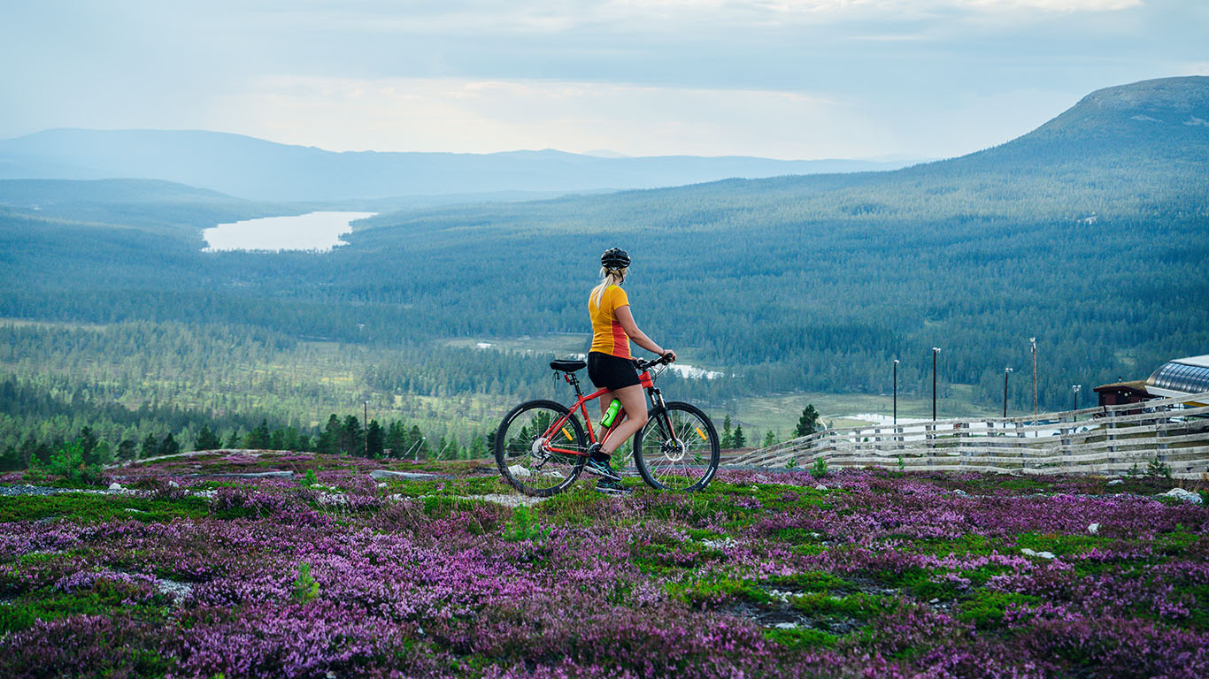 Cykel på Idre Fjäll.