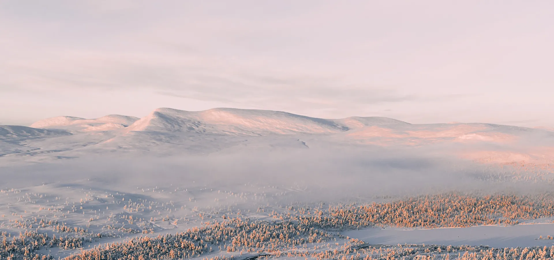 Vintervy över Grövelsjöfjällen.