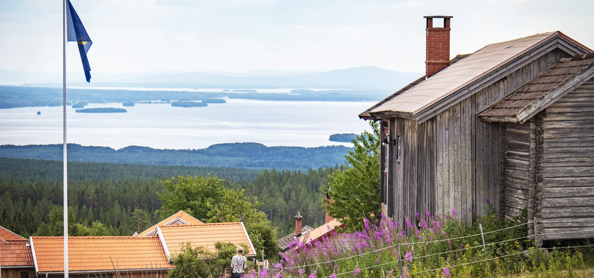 Vy från Fryksås fäbod över Orsasjön.