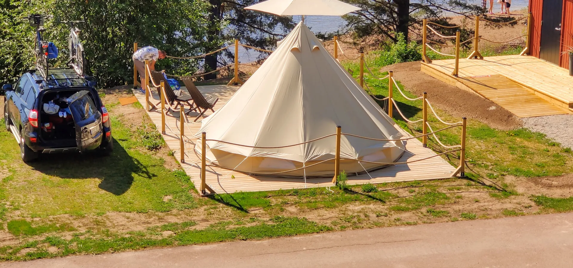 Glamping tält på Leksand Resort.