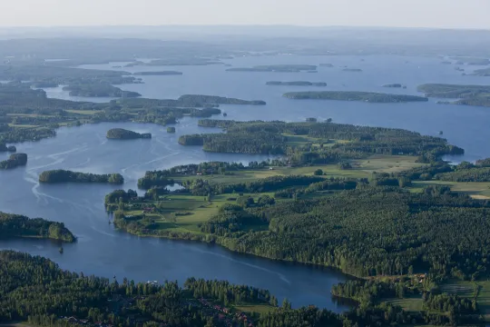 Överblick över Runn och alla dess öar.