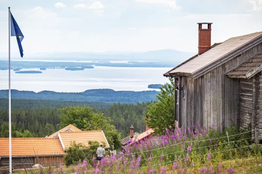 Vy från Fryksås fäbod över Orsasjön.