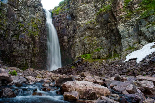 Vattenfallet Njupeskär på Fulufjällets Nationalpark.