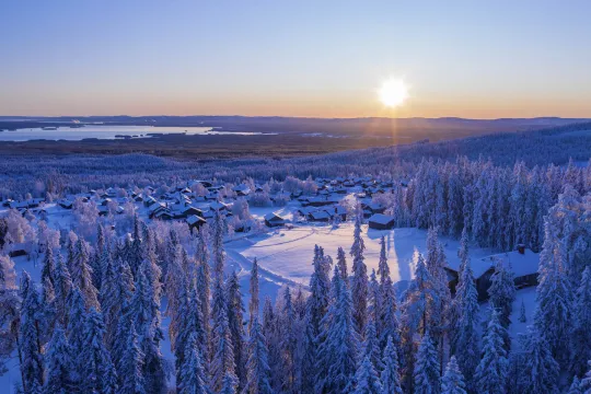 Vintervy över Fryksås.