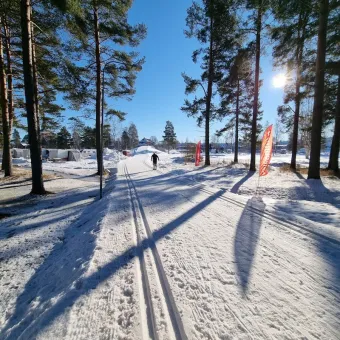 Vasaloppets skidspår går genom vintercampingen.