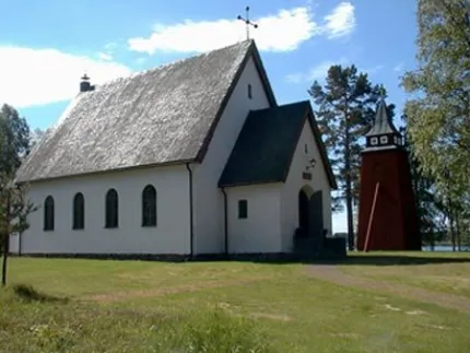 Siknäs church in summer.