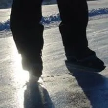 Long distance skates. on ice.