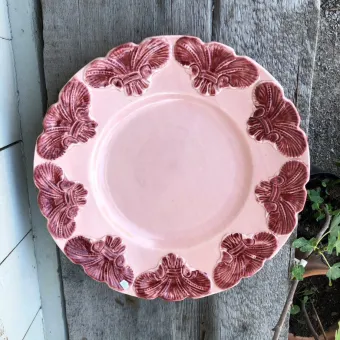 A pink ceramic pkate.