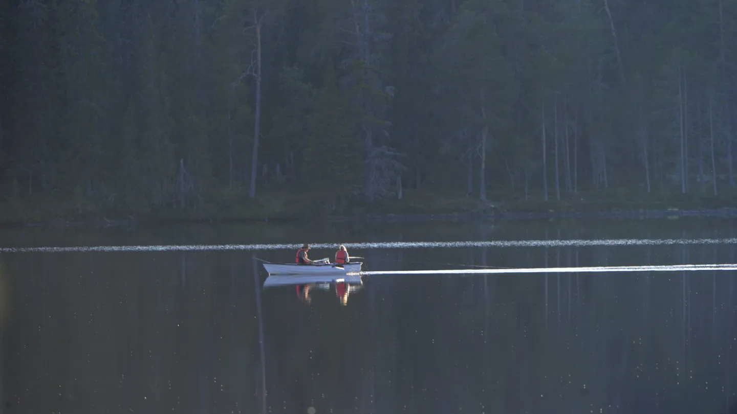 Båt i sjön Burusjön i Idre.