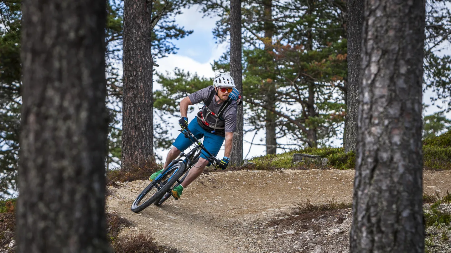 Guy on a MTB bike.